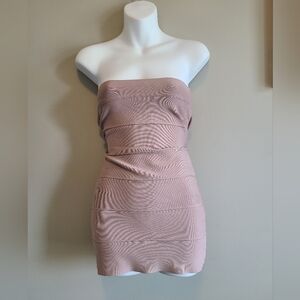 BCBGMaxAzria Strapless Blush Dress